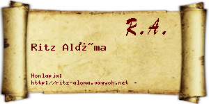 Ritz Alóma névjegykártya
